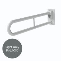 800MM HINGED POWDER COATED STAINLESS STEEL GRAB RAIL - LIGHT GREY