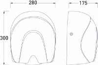 0302535 - Automatic High Speed Hand Dryer - Aluminium Dimensions